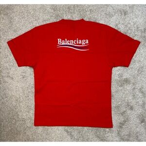 Balenciaga Political Campaign Logo T-Shirt Red Fits Size S